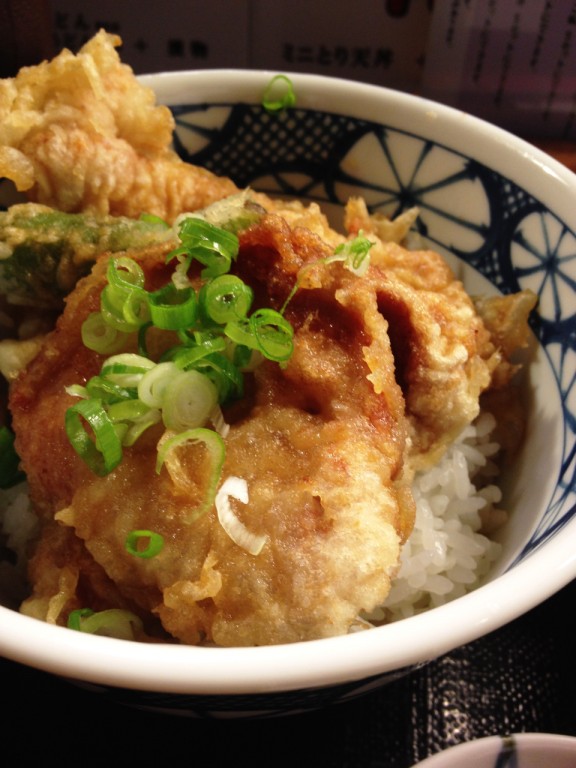 ミニ鶏天丼＠うばら